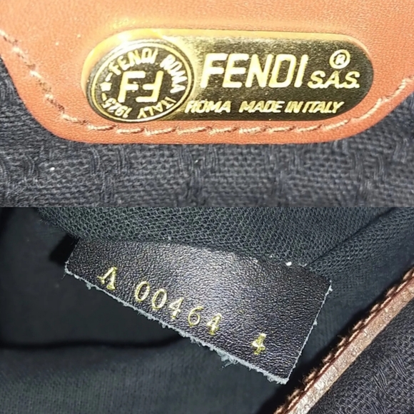 FENDI Pequin Travel Bag Brow Canvas Leather Duffel Bag Carry-on Purse - Picture 8 of 8